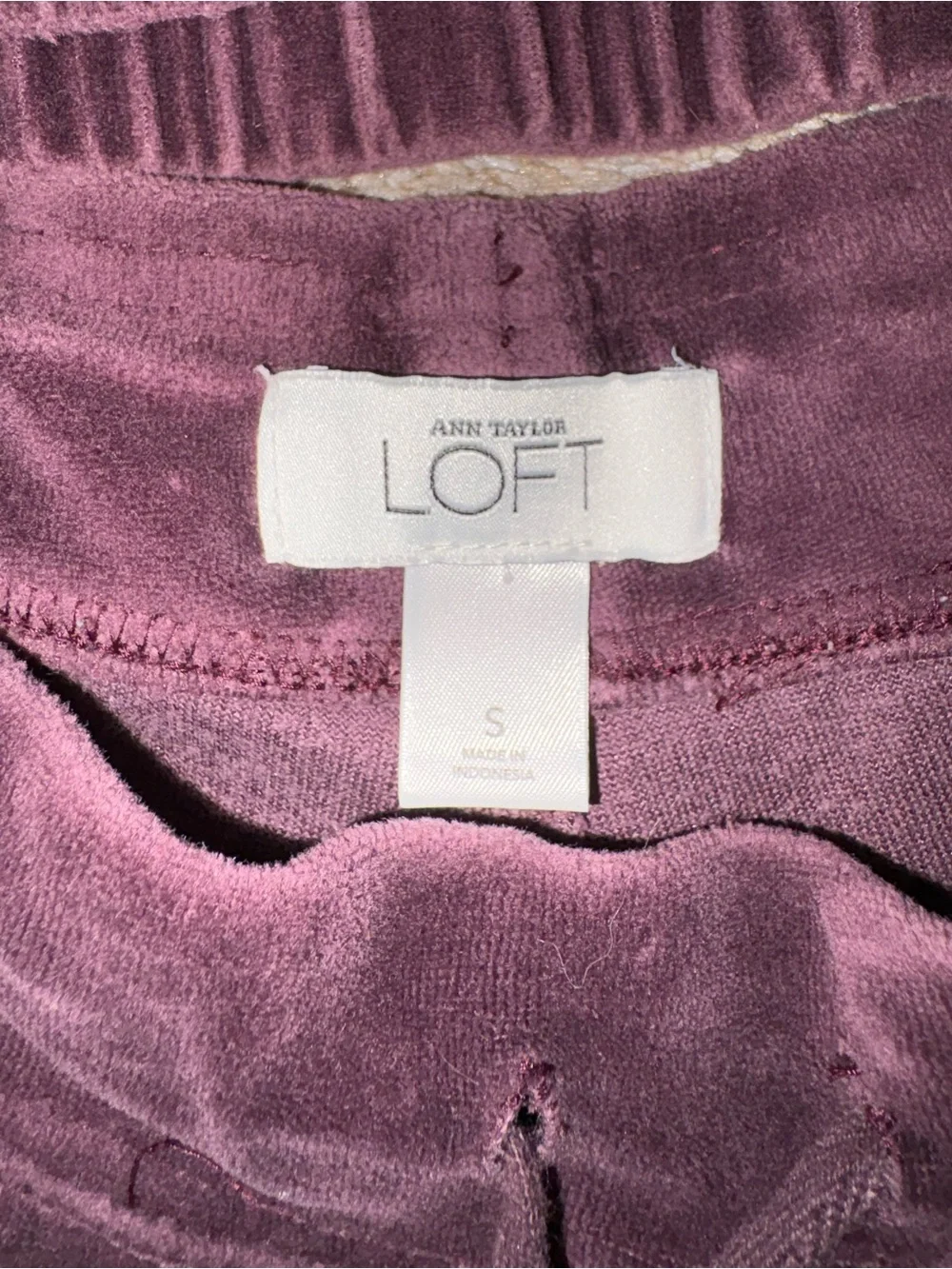 LOFT Velvet Hoodie & Jogger Set in Deep Plum